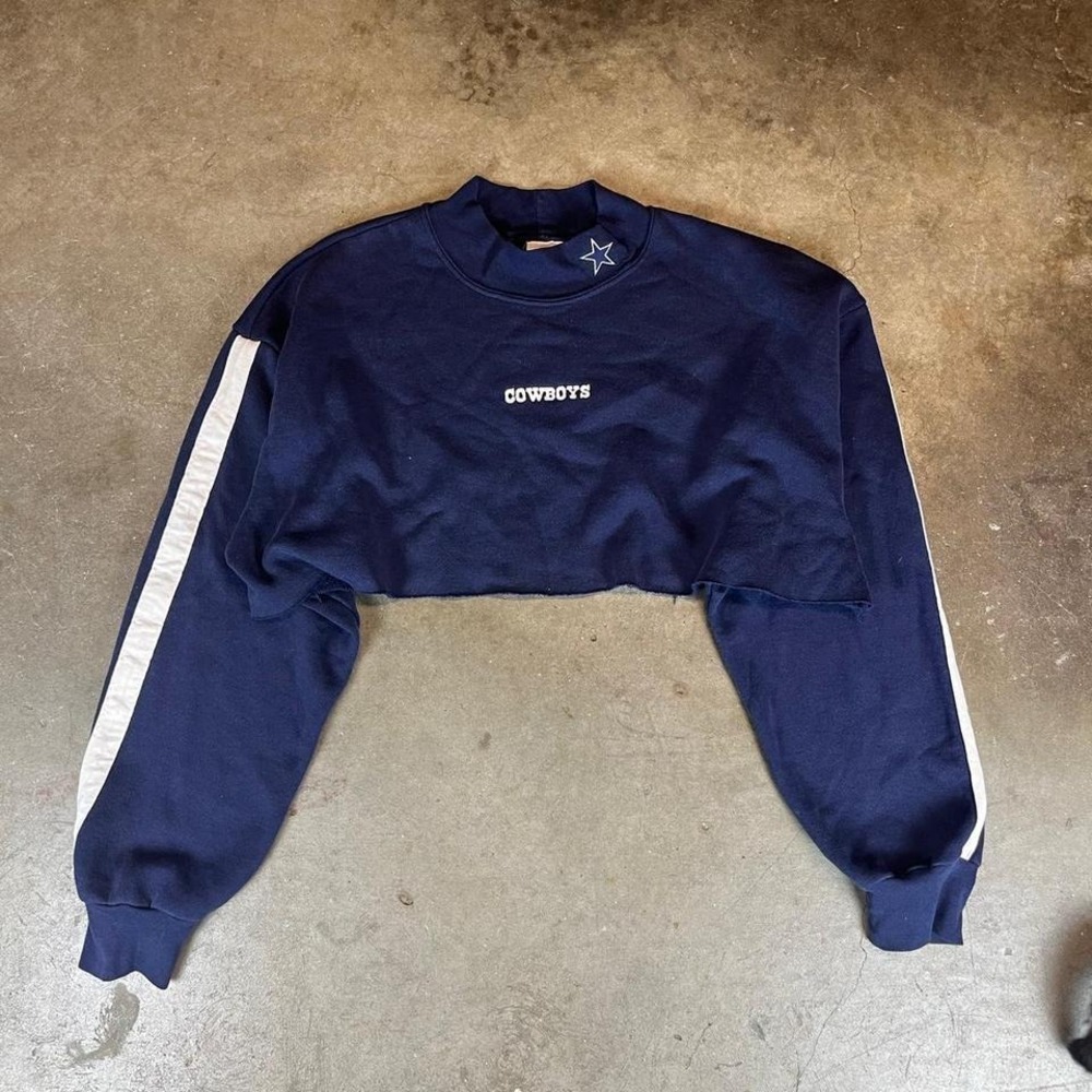 Vintage 90s Dallas Cowboys navy cropped sweatshirt Size men's XL